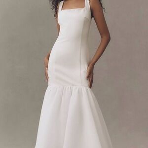 BHLDN Sleeveless Square-Neck Trumpet Dress